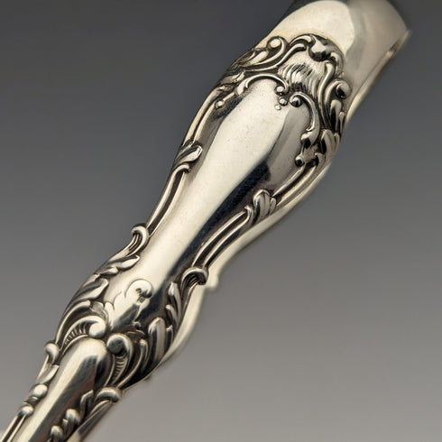 Circa 1905 US Antique Sterling Silver Crow Hand Sugar Tongs 29g MANCHESTER MFG