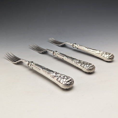 1830年 英国アンティーク 純銀ハンドル フォーク3本セット John Rodgers & Sons