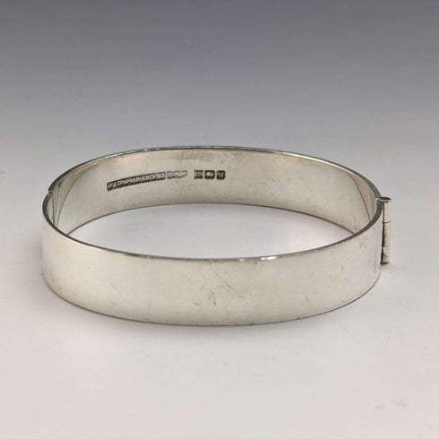 1975年 英国ヴィンテージ 純銀製 彫刻ブレスレット 26g Bracelon Ltd