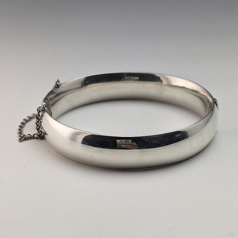 米国ヴィンテージ 純銀製製 花彫刻ブレスレット 20g Wyanco Ronald J Harrisburg