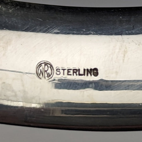 米国ヴィンテージ 純銀製製 花彫刻ブレスレット 20g Wyanco Ronald J Harrisburg