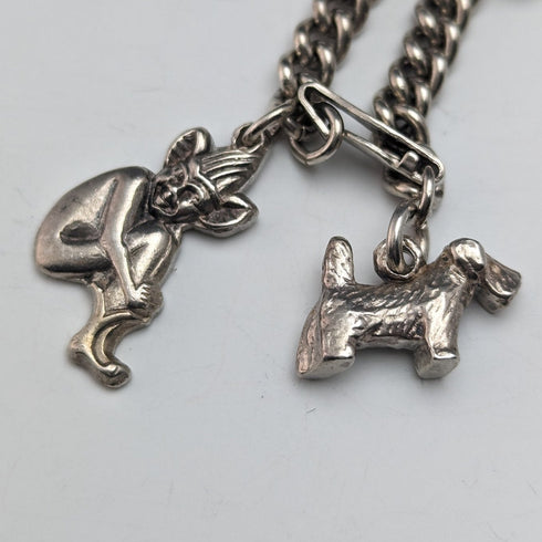 英国ヴィンテージ 純銀製 チャームブレスレット 23g