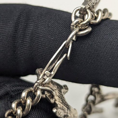 英国ヴィンテージ 純銀製 チャームブレスレット 23g