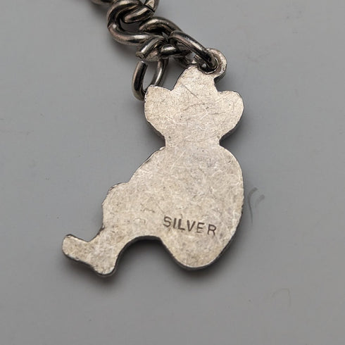 英国ヴィンテージ 純銀製 チャームブレスレット 23g