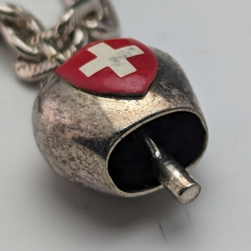 British vintage sterling silver charm bracelet 19g