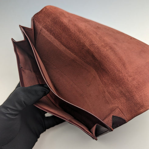 1933年 英国ヴィンテージ 純銀装飾 レザーウォレット 長財布 B&T