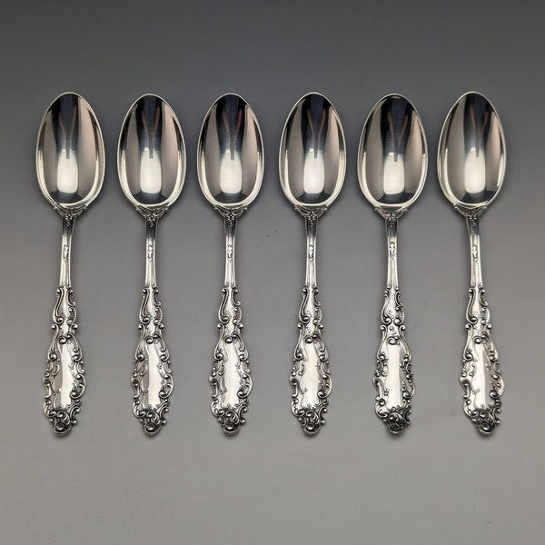 Circa 1905 US Antique Sterling Silver Tea Spoon Set of 6 150g GORHAM