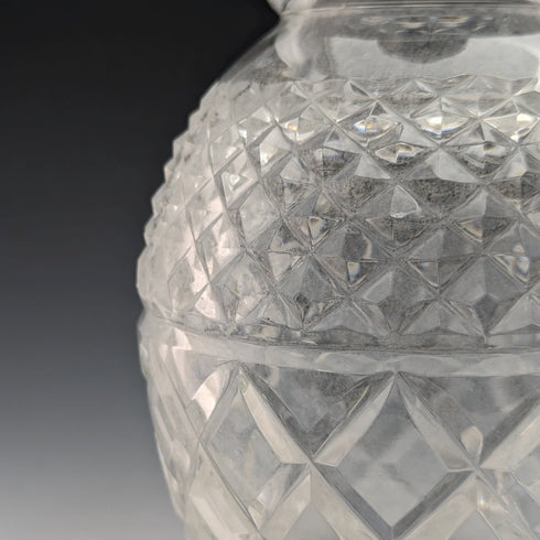 1964 British Vintage Sterling Silver Decorated Glass Decanter Preece & Willicombe