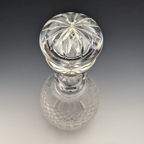 1964 British Vintage Sterling Silver Decorated Glass Decanter Preece & Willicombe
