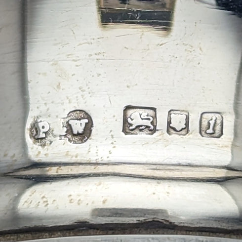 1964 British Vintage Sterling Silver Decorated Glass Decanter Preece & Willicombe