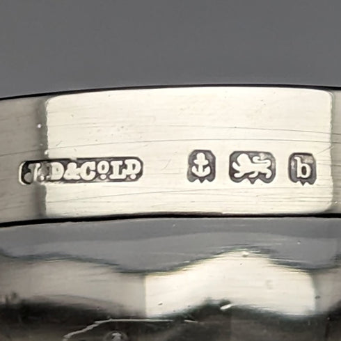 1901年 英国アンティーク 純銀装飾 エッチンググラス 花瓶 Johnson Durban