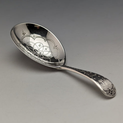 1872 British Antique Sterling Silver Tea Caddy Spoon GEORGE WILLIAM ADAMS
