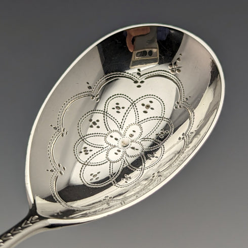 1872 British Antique Sterling Silver Tea Caddy Spoon GEORGE WILLIAM ADAMS