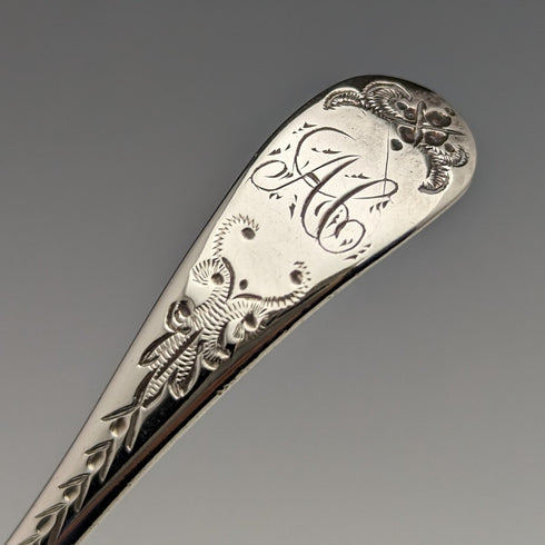 1872 British Antique Sterling Silver Tea Caddy Spoon GEORGE WILLIAM ADAMS