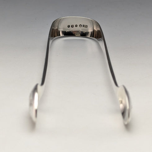 1871 British Antique Sterling Silver Sugar Tongs 41g Scotland R Stewart