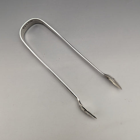 1871 British Antique Sterling Silver Sugar Tongs 41g Scotland R Stewart