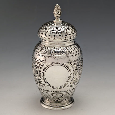 1871年 英国ヴィンテージ 純銀製 ペペレット 調味料入れ 58g Walter & John Barnard