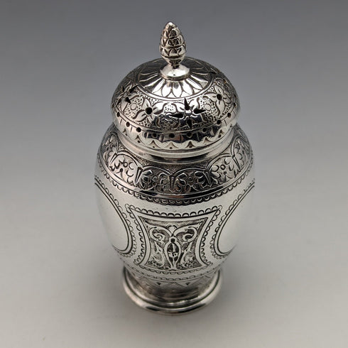 1871年 英国ヴィンテージ 純銀製 ペペレット 調味料入れ 58g Walter & John Barnard