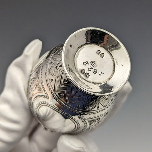 1871年 英国ヴィンテージ 純銀製 ペペレット 調味料入れ 58g Walter & John Barnard