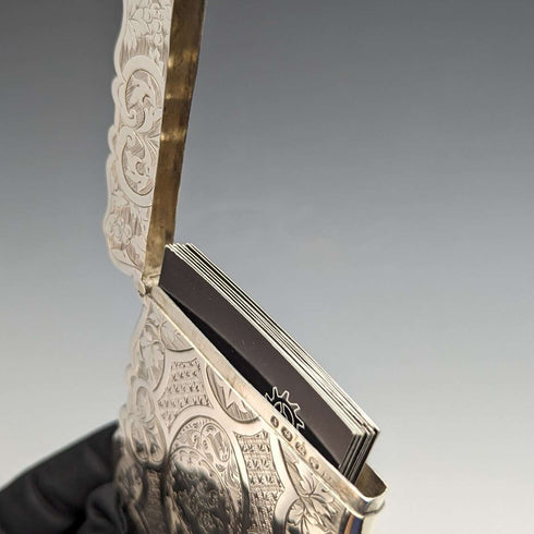 1872年 英国アンティーク 純銀製カードケース 54g FREDERICK MARSON