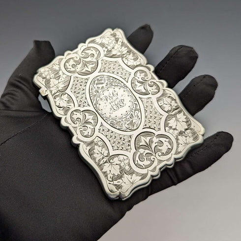1872年 英国アンティーク 純銀製カードケース 54g FREDERICK MARSON