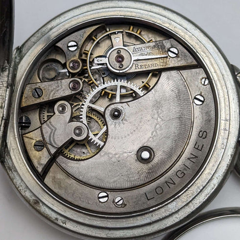 1897年頃 アンティーク ロンジン 懐中時計 クリスタルパック オープンフェース 動作良好
