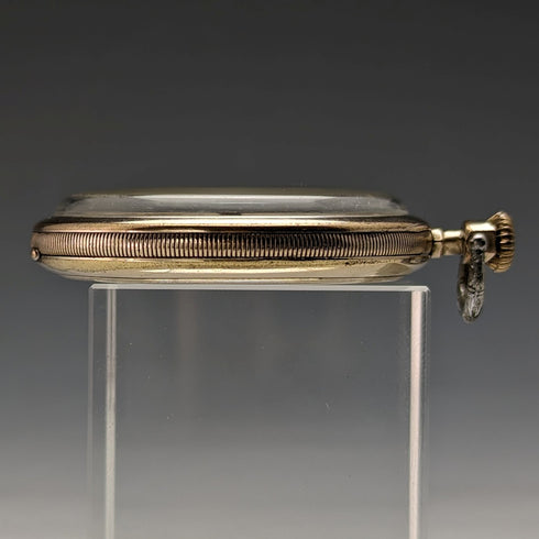 アンティーク スイス LANCO 懐中時計 アールデコ金張りケース 動作良好