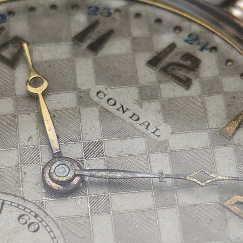 アンティーク スイス LANCO 懐中時計 アールデコ金張りケース 動作良好