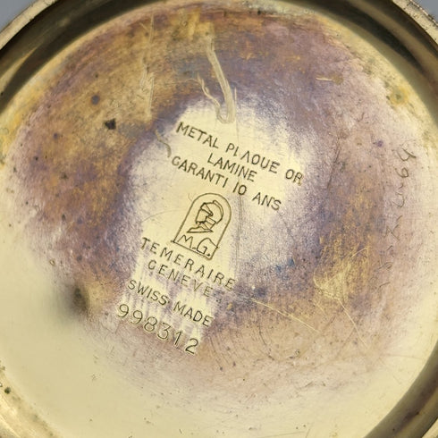 アンティーク スイス LANCO 懐中時計 アールデコ金張りケース 動作良好