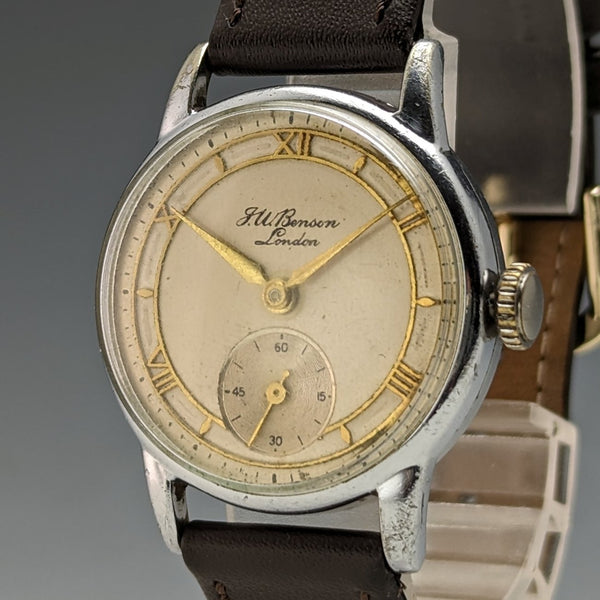 British vintage JW Benson watch SMITH movement Denison case in good working order
