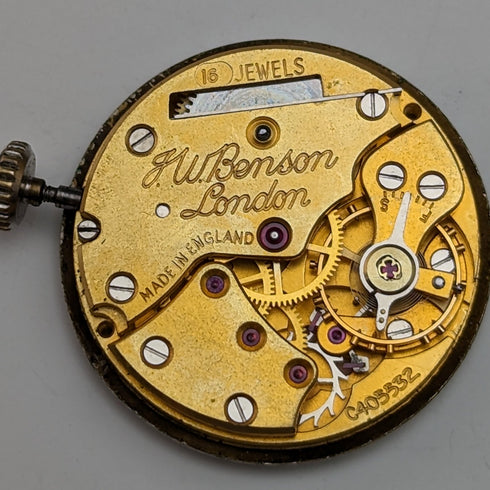 英国ヴィンテージ J.W.ベンソン 腕時計 SMITHムーブメント デニソンケース 動作良好