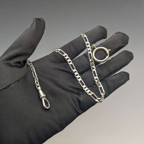 Silver Plated Pull Ring Type Albert Chain Funry Link