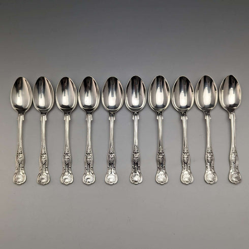 1914年 英国アンティーク 純銀製ティースプーン10本セット 152g Mappin & Webb