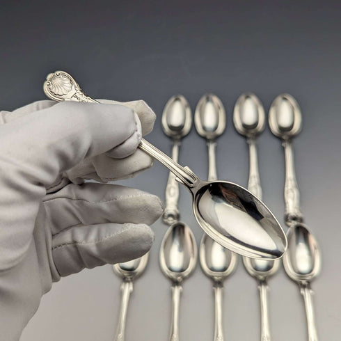 1914年 英国アンティーク 純銀製ティースプーン10本セット 152g Mappin & Webb