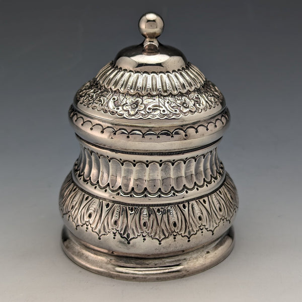 1897 British Antique Sterling Silver Tea Caddy 74g Deakin & Francis