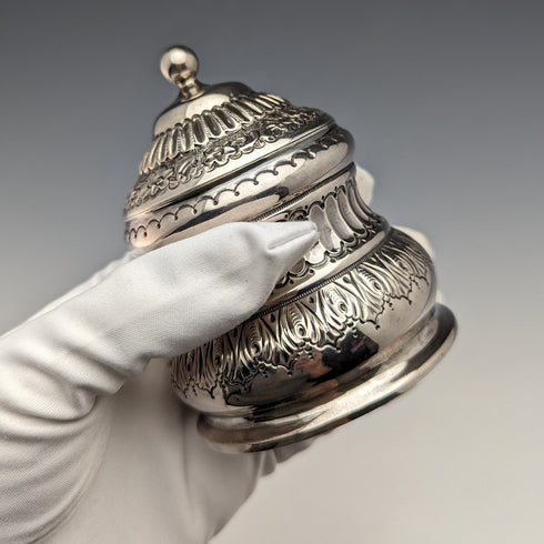1897 British Antique Sterling Silver Tea Caddy 74g Deakin & Francis