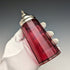 British antique cranberry cut glass & silver plate spice container