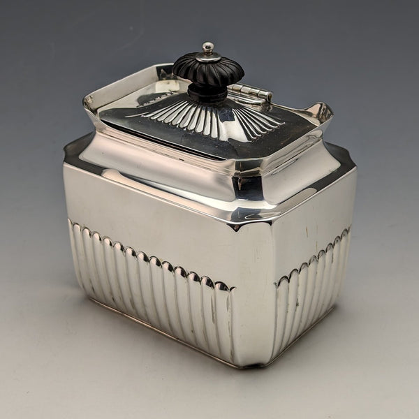 1889 British Antique Sterling Silver Tea Caddy 196g Henry Stratford