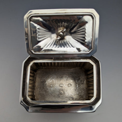 1889 British Antique Sterling Silver Tea Caddy 196g Henry Stratford