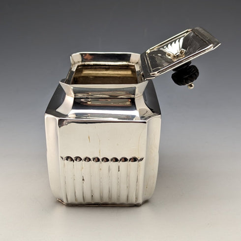 1889 British Antique Sterling Silver Tea Caddy 196g Henry Stratford
