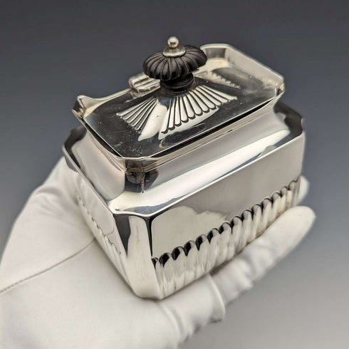 1889年 英国アンティーク 純銀製ティーキャディー 196g Henry Stratford