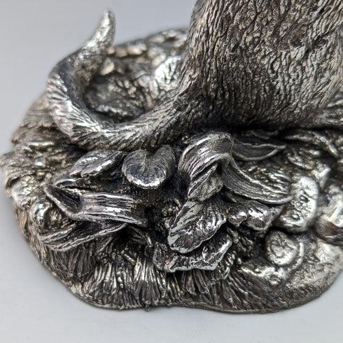 英国 カントリーアーティスト社 カワウソ 純銀張り彫刻 フィギュリン 高さ127mm