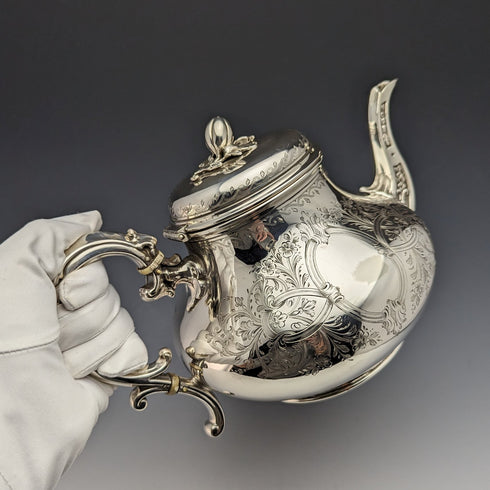 1872 British Antique Silver Plated Teapot Elkington & Co