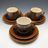 Circa 1977 Hornsea, UK BRONTE teacup trio 3 sets