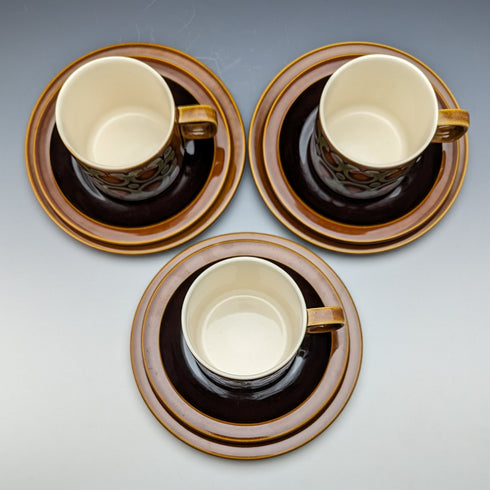 Circa 1977 Hornsea, UK BRONTE teacup trio 3 sets