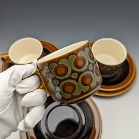 Circa 1977 Hornsea, UK BRONTE teacup trio 3 sets