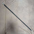 1920 British antique gentleman's walking stick, pure silver engraving, round handle, black shaft, 91.5cm