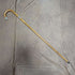 1926 British Vintage Men's Cane Sterling Silver Decoration Wood Grain Brown Shaft 92.5cm