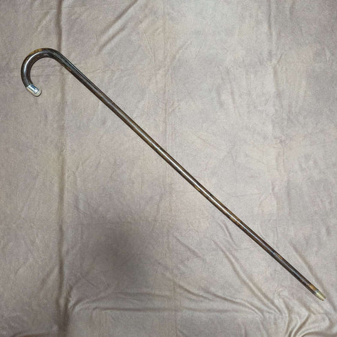 1931 British Vintage Men's Cane, Sterling Silver Decoration, Brown Shaft, 92cm