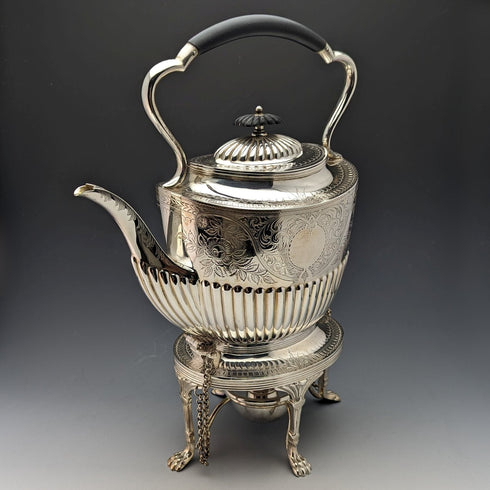 1900年頃 英国アンティーク シルバープレート製 ティーケトルセット JHON WiGFALL